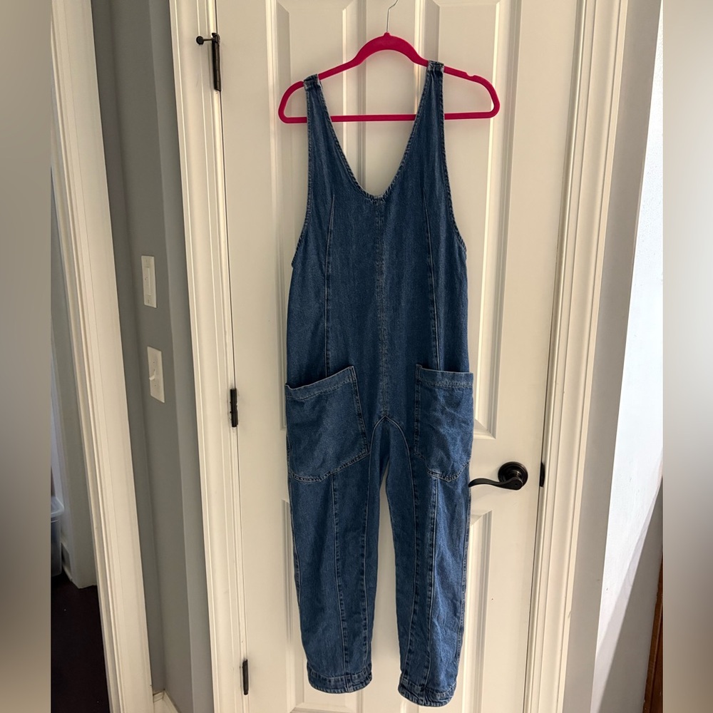 We The Free Blue Denim Overalls